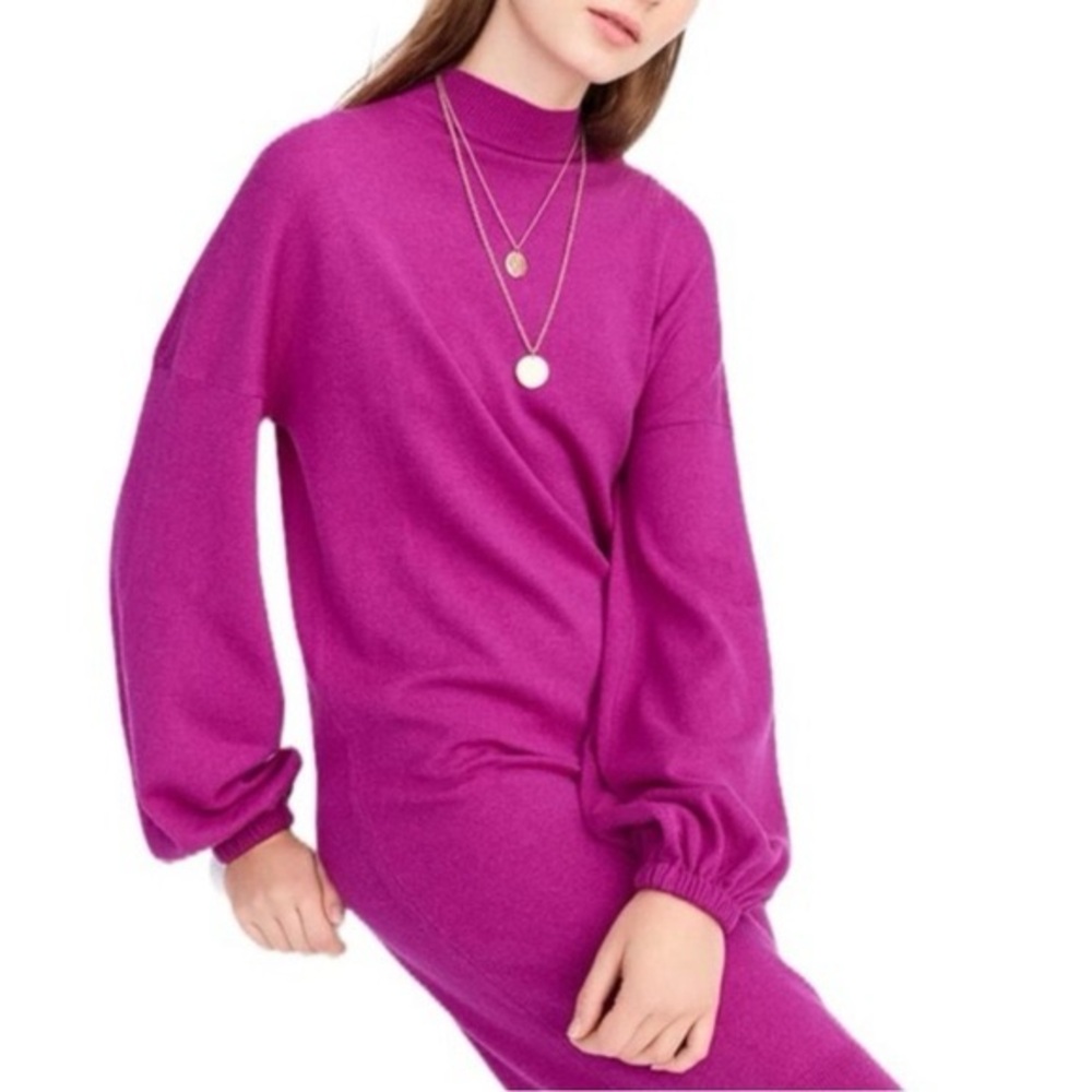 Universal Standard for J. Crew Mockneck Vibrant Purple Turtleneck Sweater Dress
